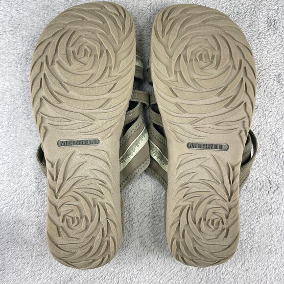 Merrell Terran 3 Cush Womens Slide US 8 Olive Leather Slip On Sandal J004586 - Picture 9 of 12